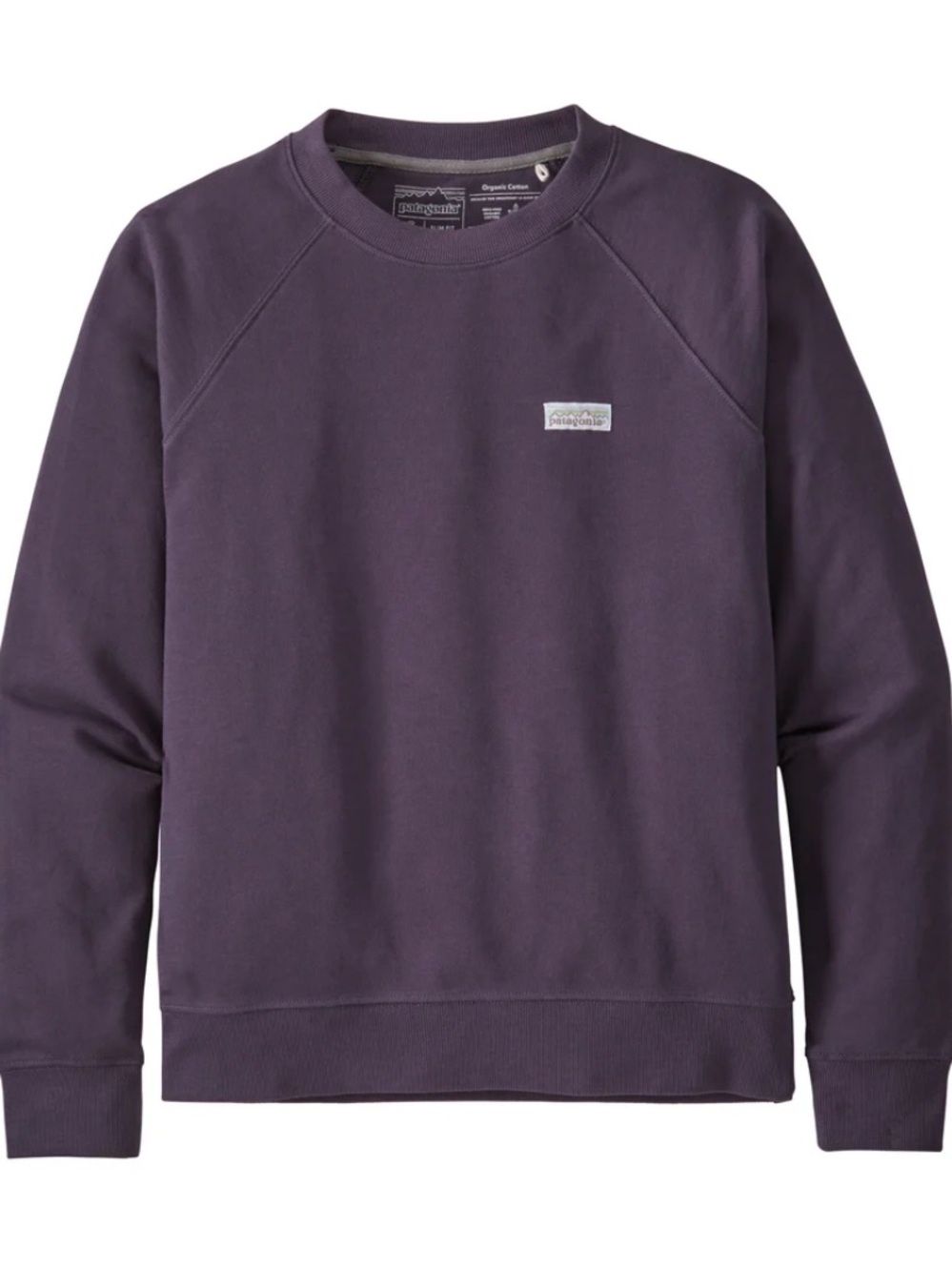 Patagonia W's Pastel P-6 Label Organic Crew Sweatshirt large purple
